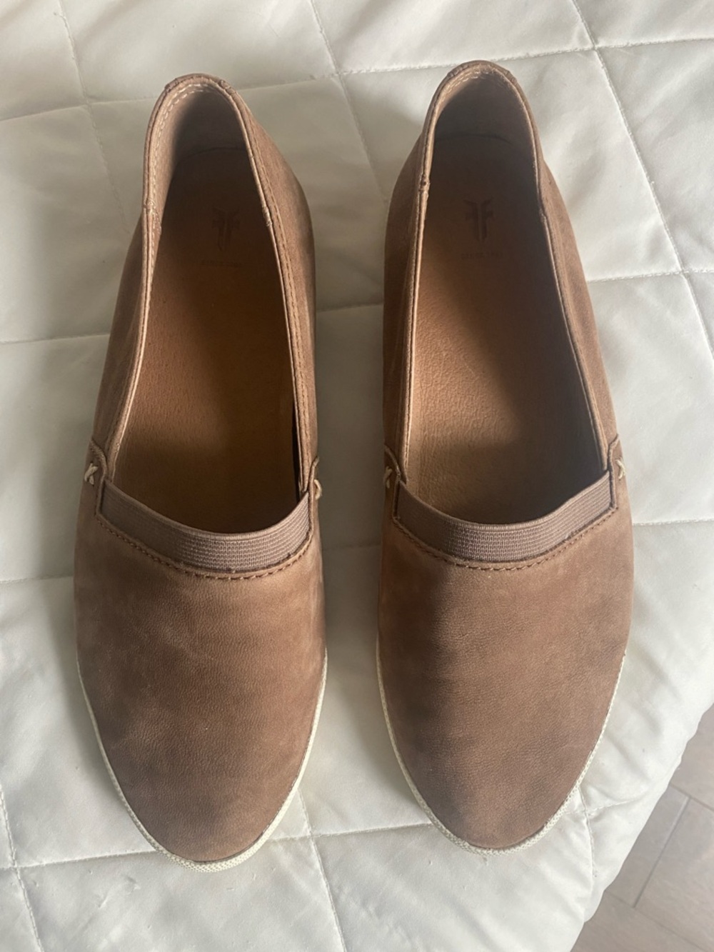 Frye Melanie Brown Suede Slip-On Loafers